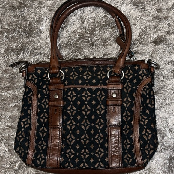 Black & Brown Matching Fossil Brand Purse & Wallet Set - Picture 2 of 8